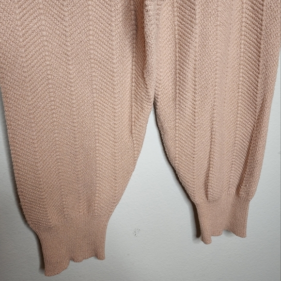 Carly Jeans Cable Knit Sweater Lounge Pants Joggers Dusty Pink Size Medium - Picture 6 of 14